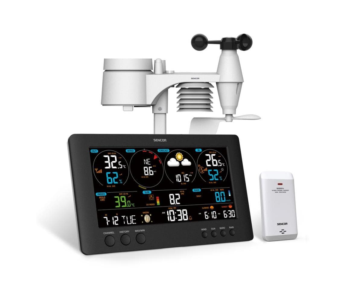 Sencor - Profesionálna meteostanica s farebným LCD displejom 5V/1xCR2032 Wi-Fi 35054541