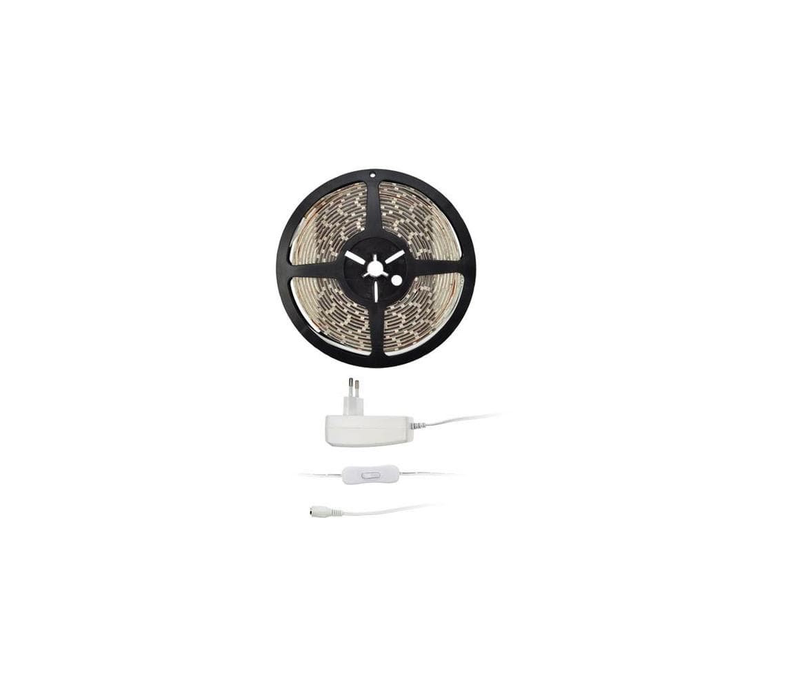 300 x LED 3528 pás 5m, studený biely, 12V/ 24W/ 2A, vodeodolný, s testerom WM50-65T