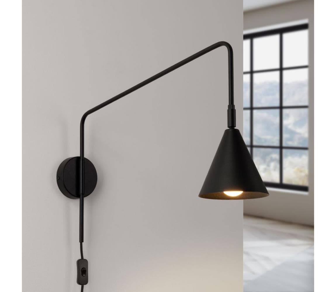SL.1697 - Nástenná lampa NOX 1xE14/10W/230V čierna SL.1697