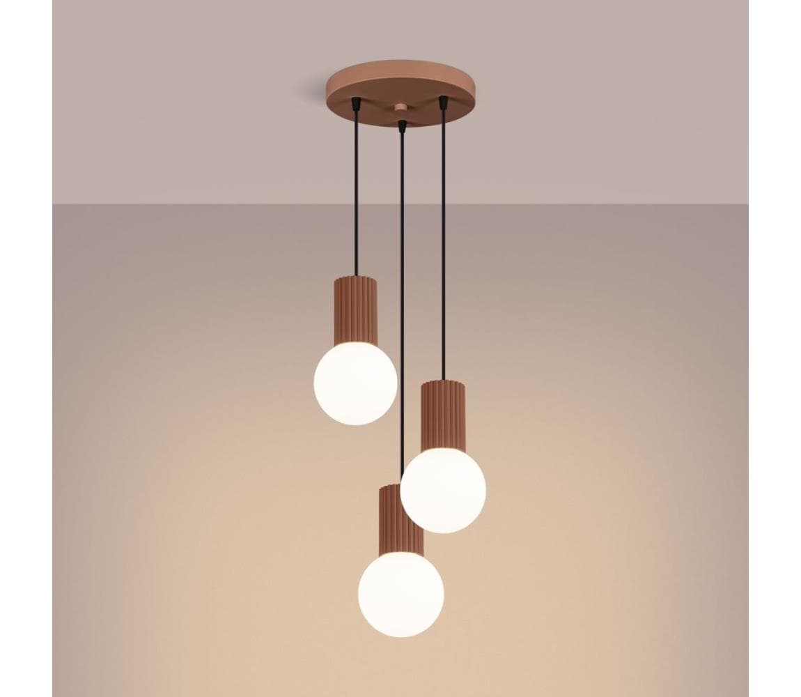 SL.1735 - Luster na lanku HALO 3xG9/8W/230V pr. 25 cm hnedá SL.1735