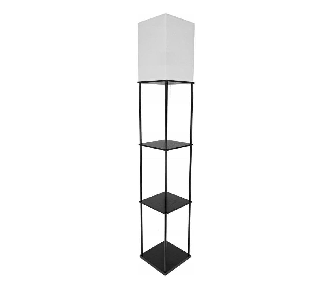 SmartLED Stojacia lampa s policami 1xE27/40W/230V čierna/biela 7916