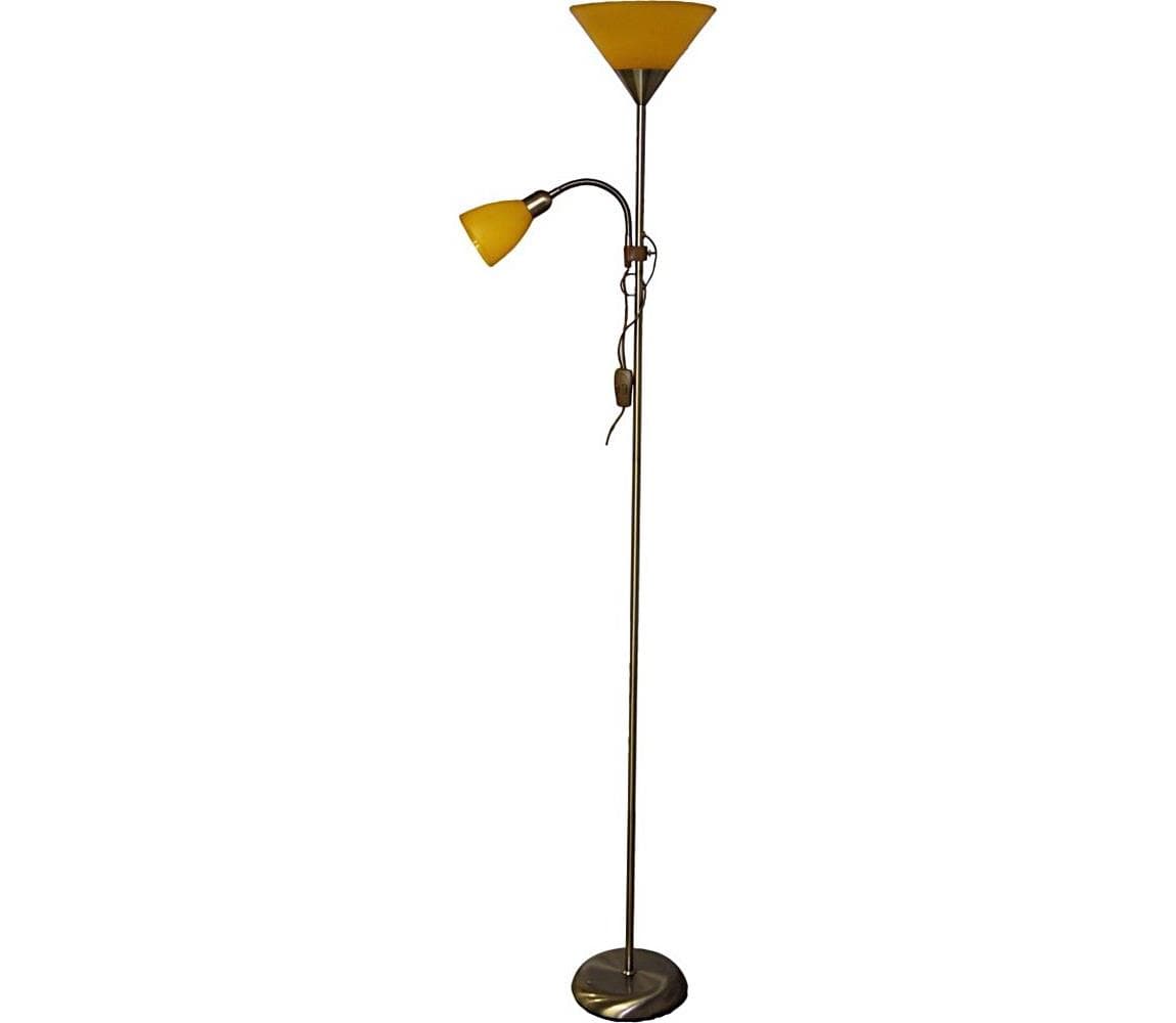 light Stojacia lampa WENDY 1xE27/100W/230V + 1xE14/40W mosadz/oranžová 3070FLPT/OR