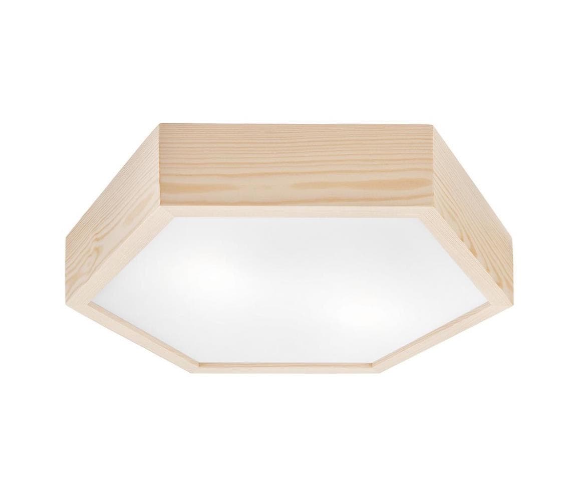 Stropné svietidlo HEX NATURAL 2xE27/60W/230V pr. 43 cm borovica LD-PD 5.2 natural