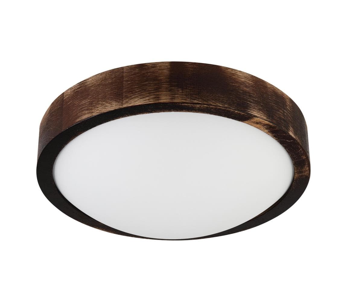Stropné svietidlo OAK SMOKY SLIM 1xE27/15W/230V pr. 27 cm dub/tmavohnedá LD-PD-8.1