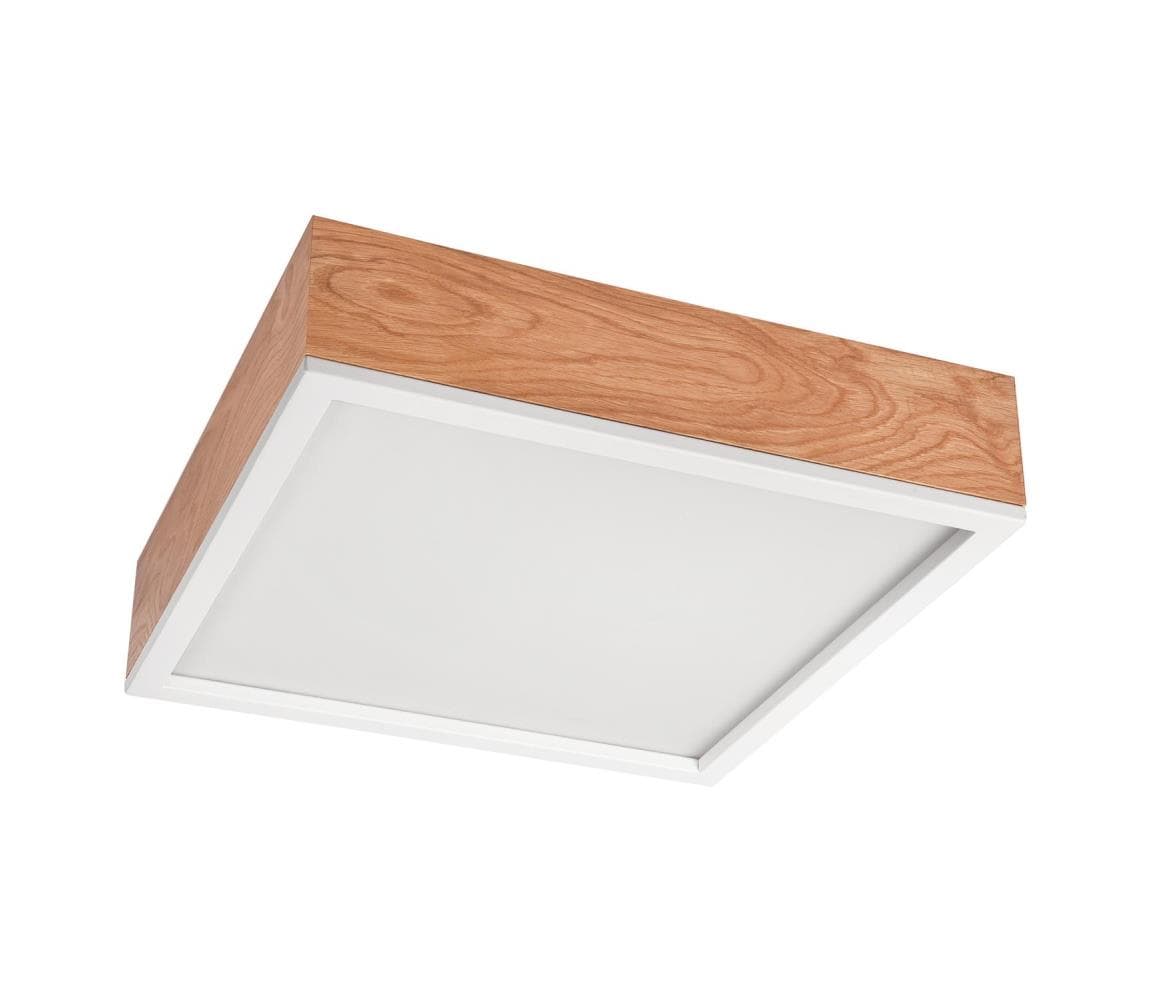 Stropné svietidlo OAK SQUARE 4xE27/15W/230V 39x39 cm dub/biela LD-PD-9.5/DĄB/BIAŁY