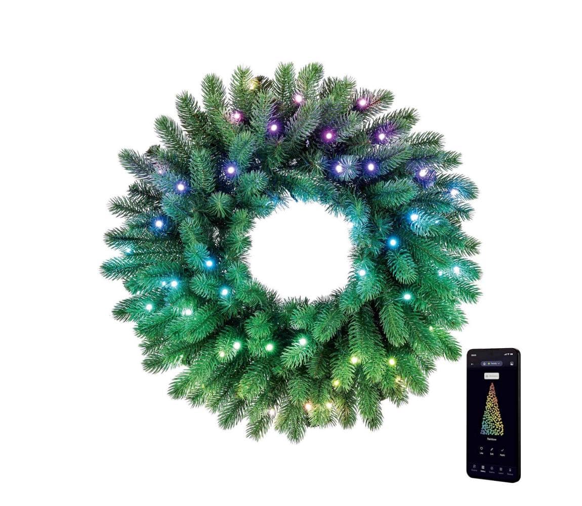 Twinkly GD20P4425P00 - LED RGB Stmievateľný vianočný veniec 50xLED pr. 60 cm Wi-Fi GD20P4425P00