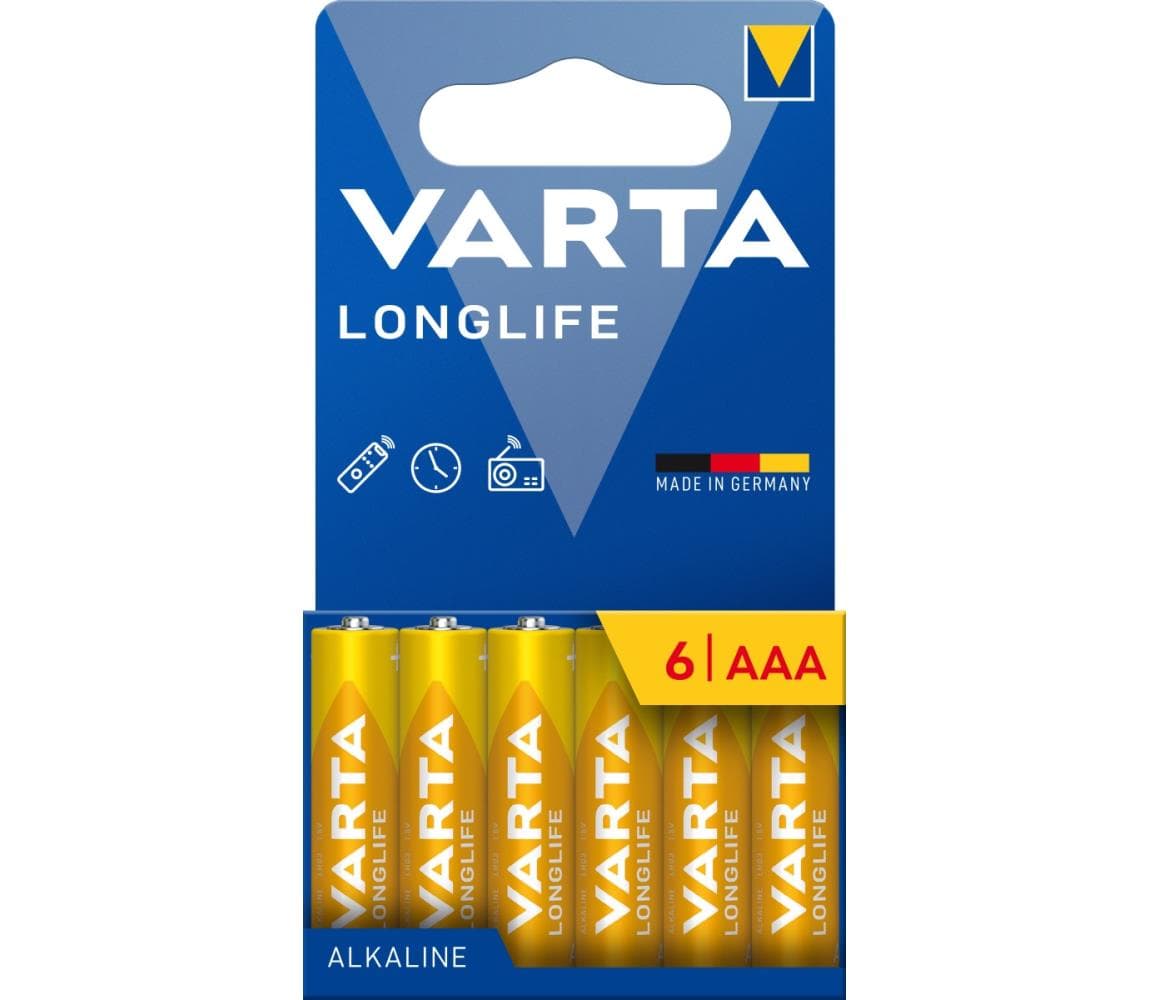 Varta 4103101746 - 6 ks alkalické batérie LONGLIFE AAA 1,5V 4103101746