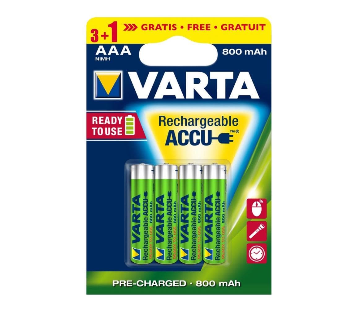 Varta 5670 - 3+1 ks Nabíjacia batéria ACCU AAA Ni-MH/800mAh/1,2V 56703101494