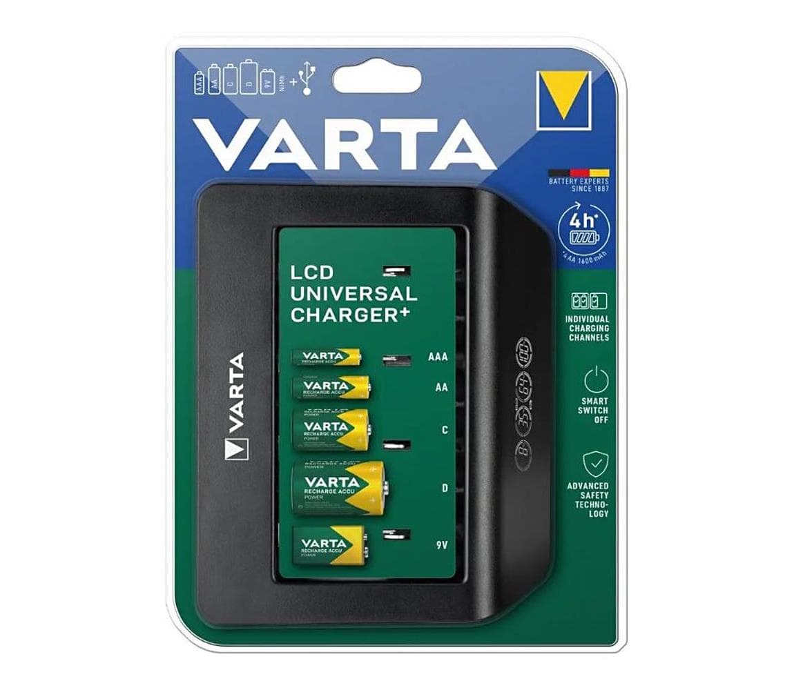 Varta 57688101401 - LCD Univerzálna nabíjačka baterií 230V 57688101401