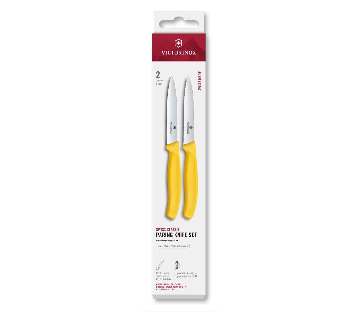 Victorinox - Sada kuchynských nožov na zeleninu SWISS CLASSIC 10 cm 2 ks žltá 6.7798.2C1