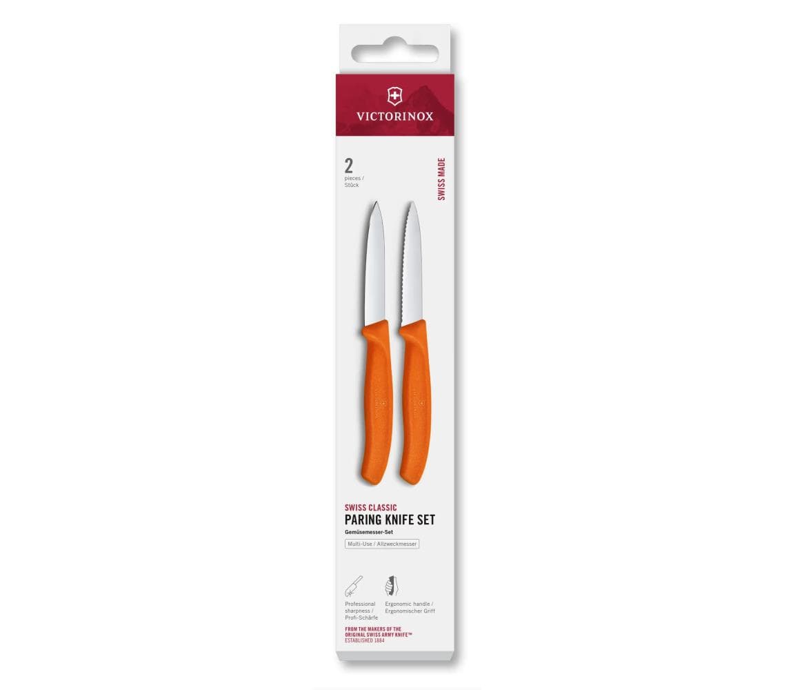 Victorinox - Sada kuchynských nožov na zeleninu SWISS CLASSIC 8 cm 2 ks oranžová 6.7699.2C1