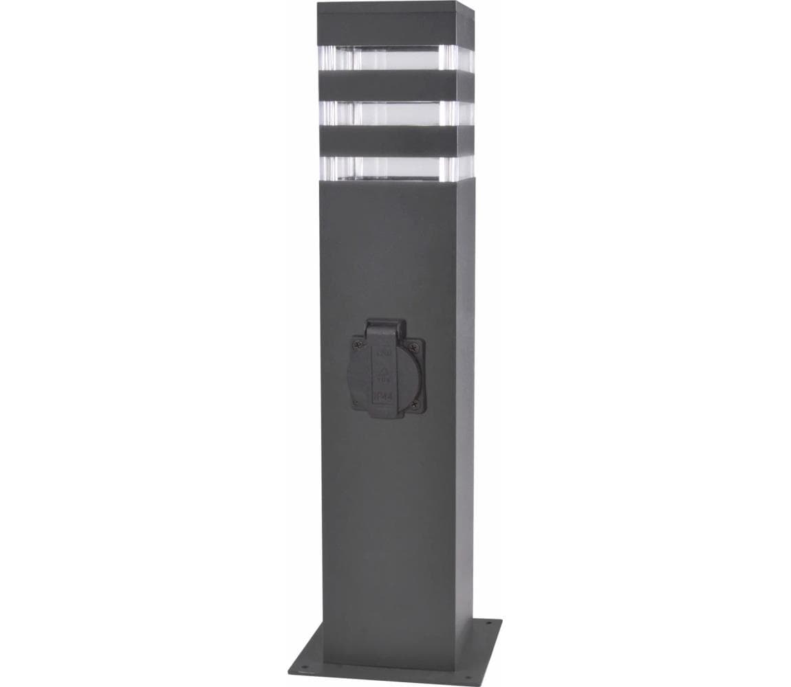Vonkajšia lampa s zásuvkou TEKSAS 1xE27/20W/230V 44 cm IP44 antracit 327970