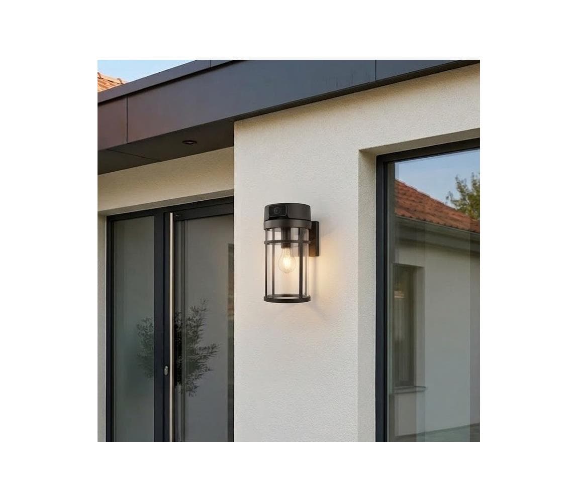Vonkajšie nástenné svietidlo s kamerou 1xE27/15W/230V Wi-Fi IP44 H4074