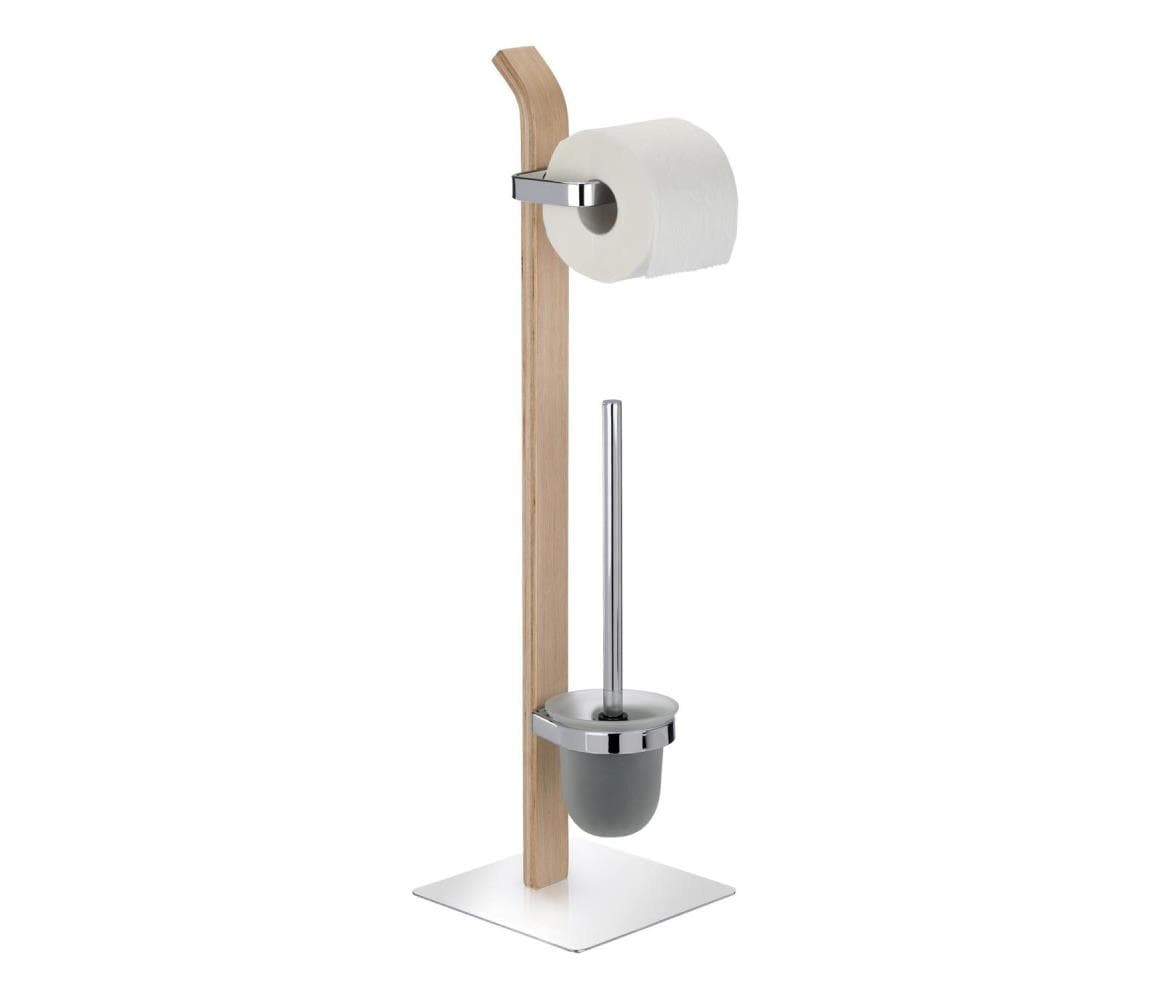 WENKO 20397100 - WC kefa SAMONA 20x71,5 cm chróm/hnedá/satén 20397100