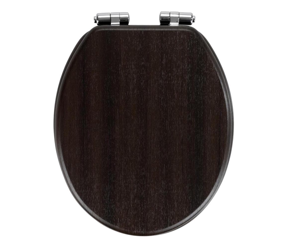 WENKO 22015100-WC sedadlo WENGE 35,5x42,5 cm hnedé/strieborné 22015100