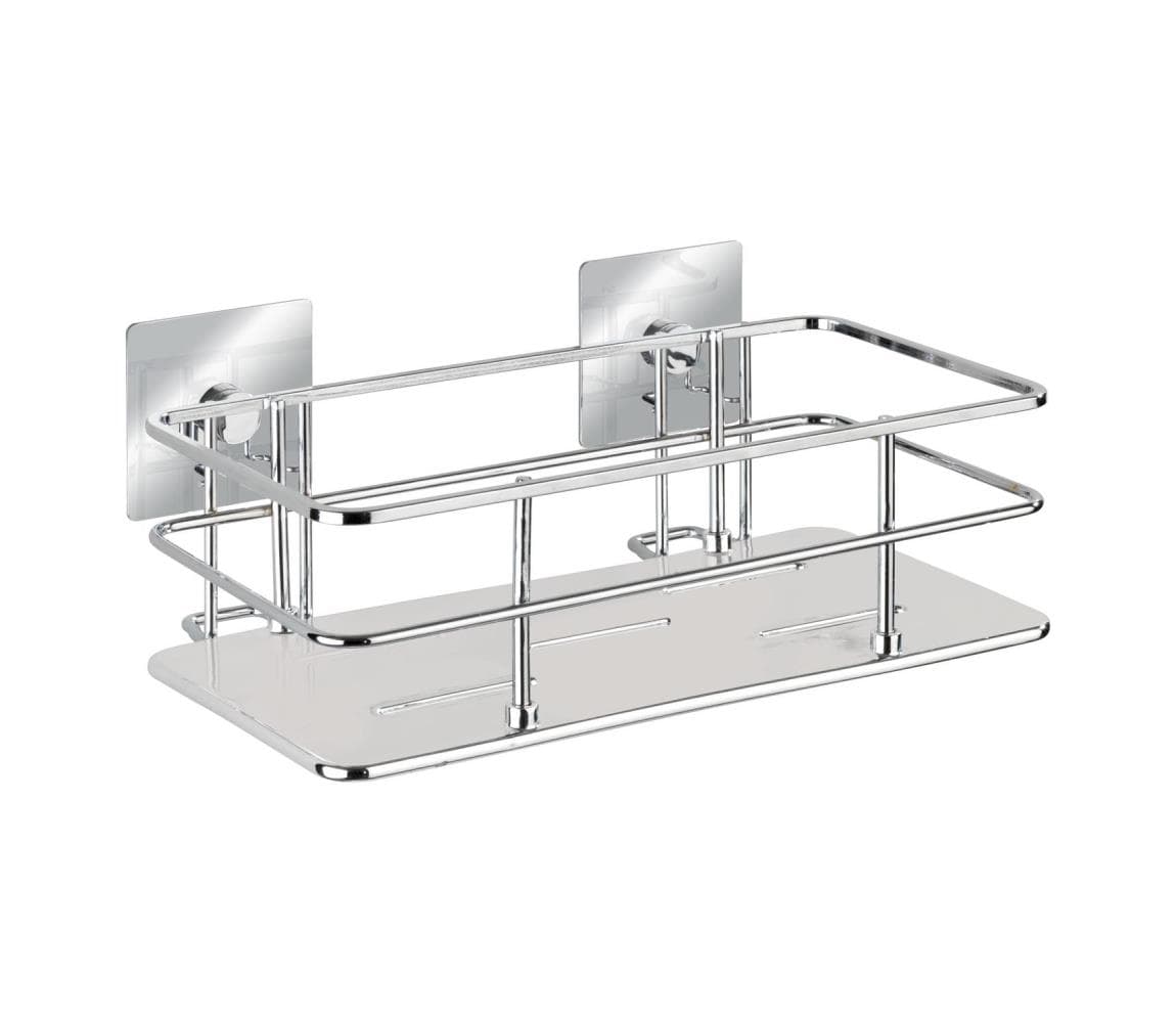 WENKO 23854800-Polica TURBO-LOC QUADRO ED. 24x14,5 cm nerezová oceľ/lesklý chróm 23854800
