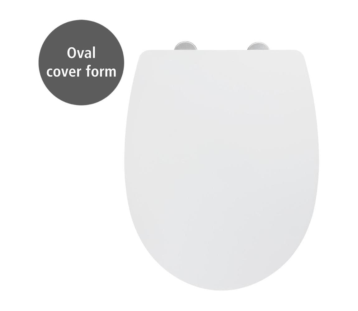 WENKO 24080800-WC WC sedadlo TAVOLA 36,5x45 cm biela/lesklý chróm 24080800