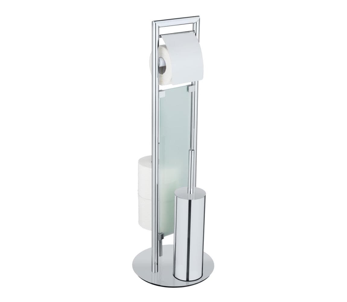 WENKO 25384100 - WC súprava SULMONA 25x76 cm strieborná/čierna 25384100