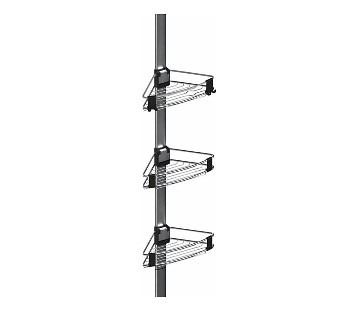 WENKO 25556100-Rohová polica PURIO 35,5x280 cm strieborná/šedá 25556100