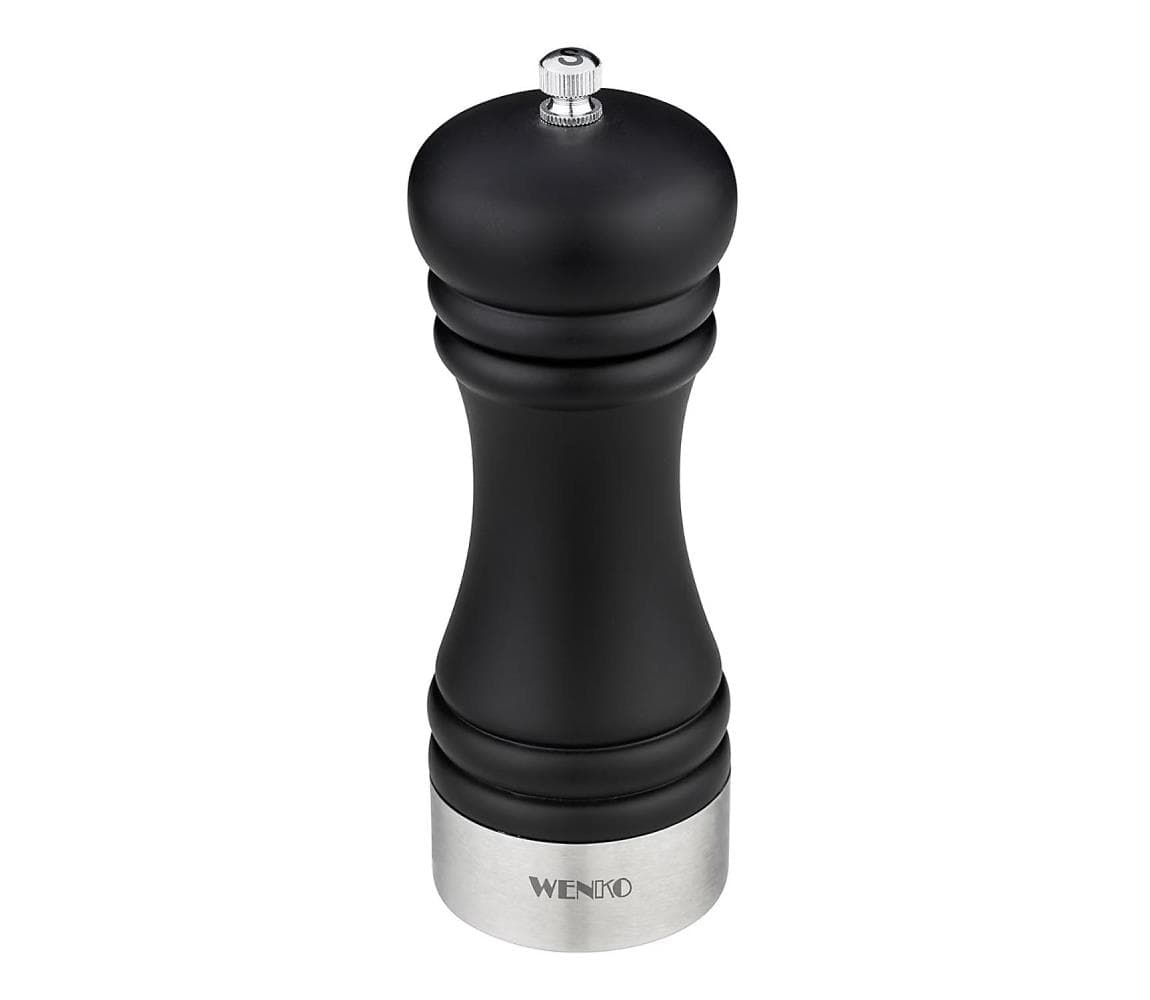 WENKO 55082100-Mlynček na soľ BLACK OUTDOOR KITCHEN 5x17,5 cm strieborná/čierna/biela 55082100