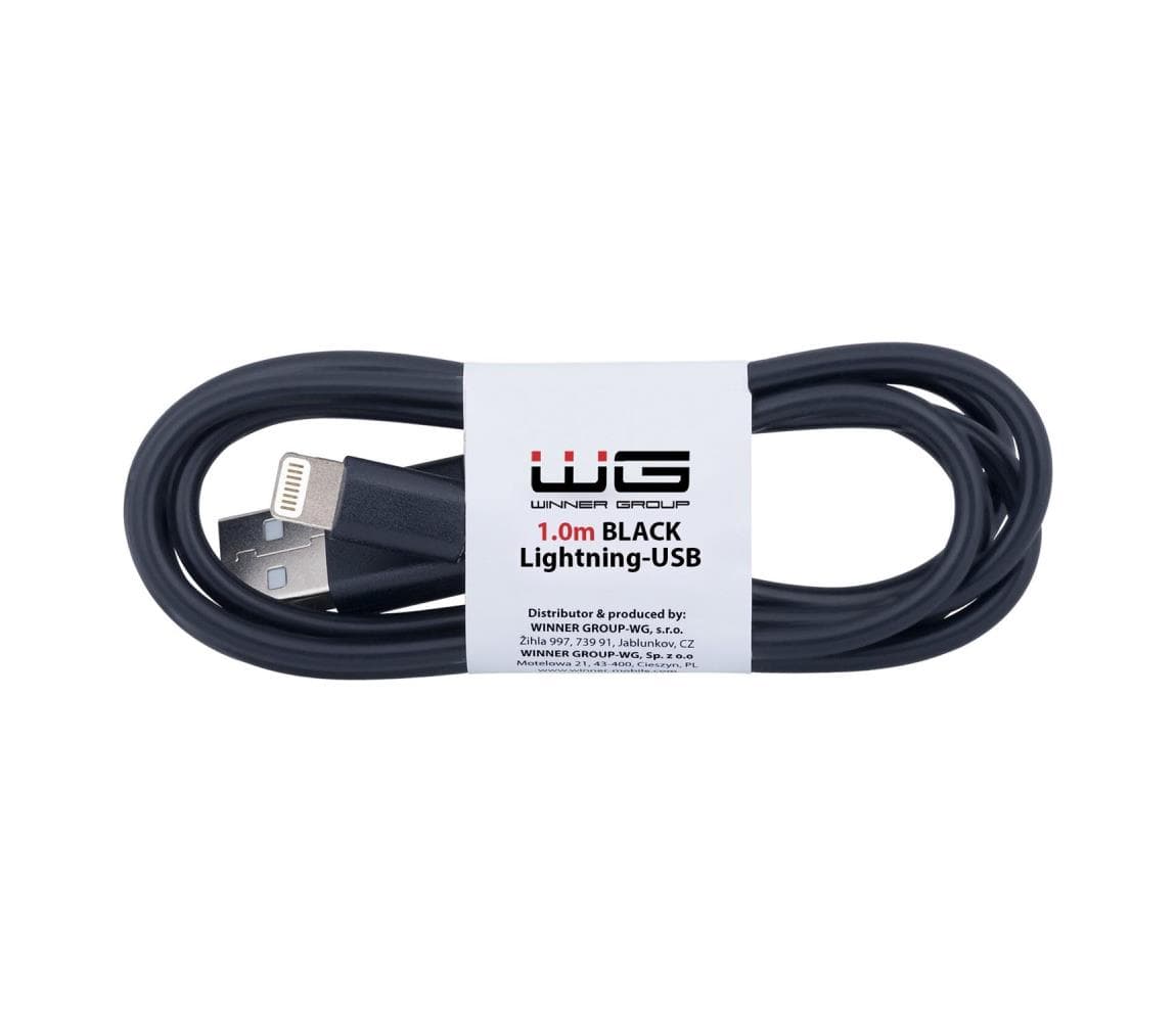 Winner Group - USB kábel Lightning / USB-A 1m čierna WINKABULIGHT