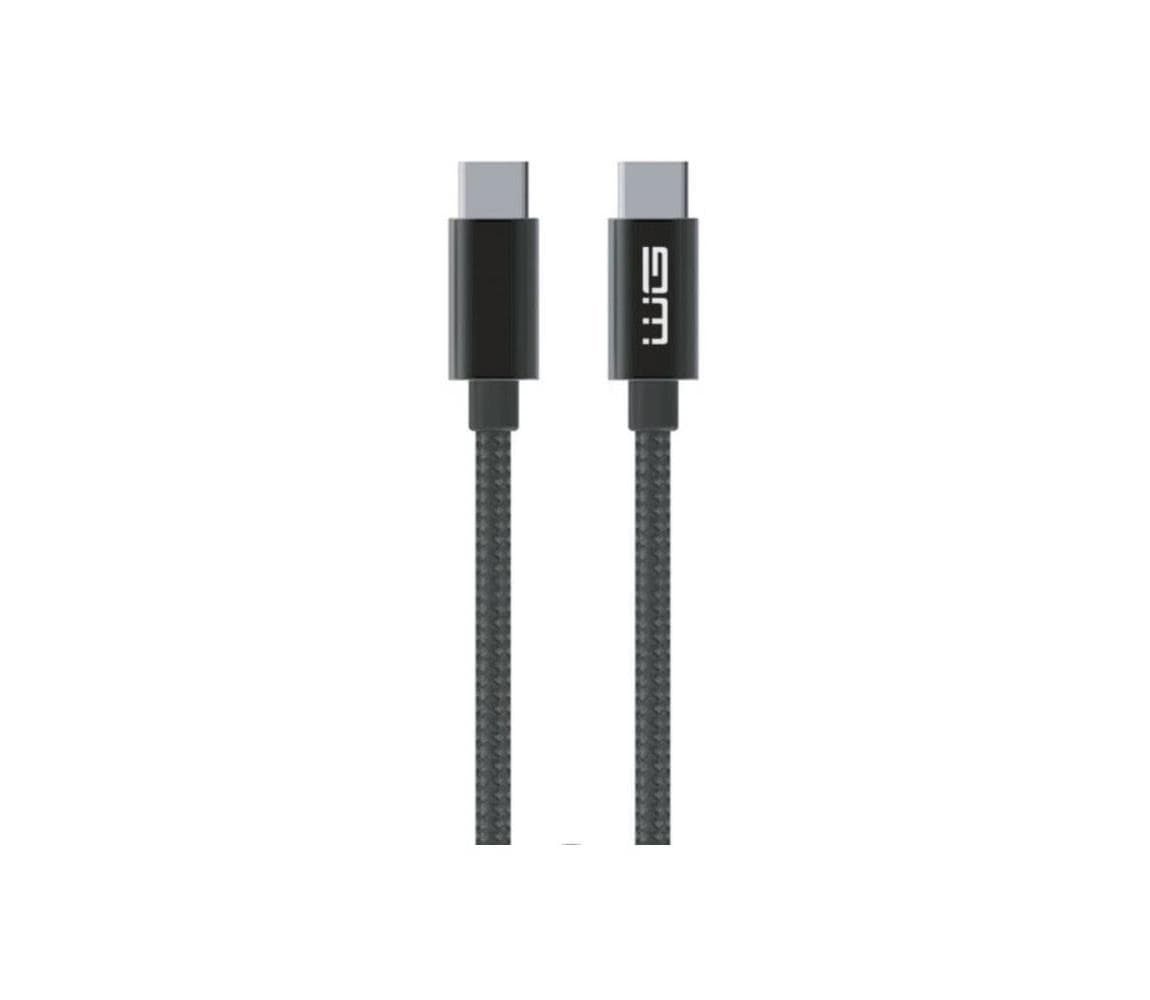 Winner Group - USB kábel USB-C / USB-C 60W 20cm čierna WINKABCC20CM