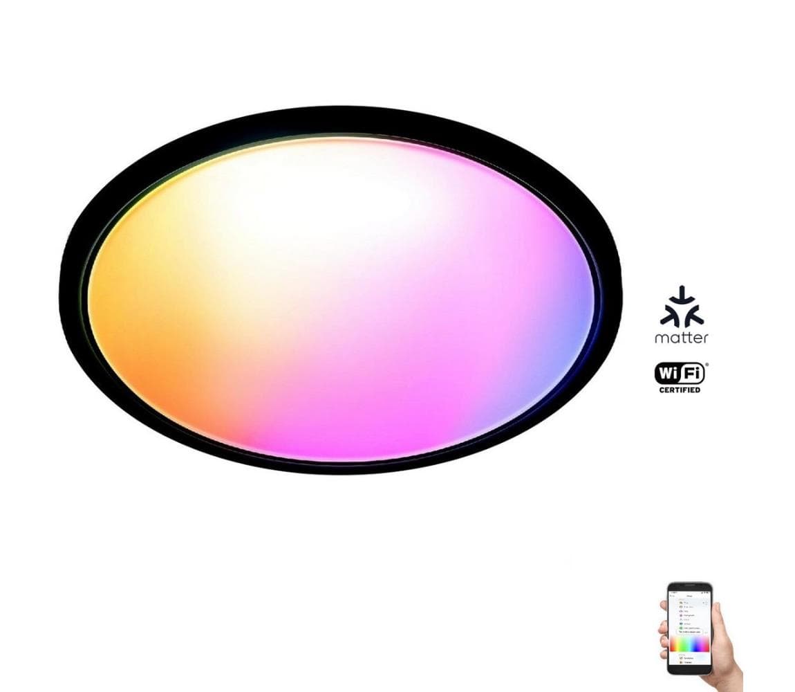 WiZ - LED RGB Stmievateľné stropné svietidlo SUPERSLIM LED/22W/230V Wi-Fi čierna 8720169072633