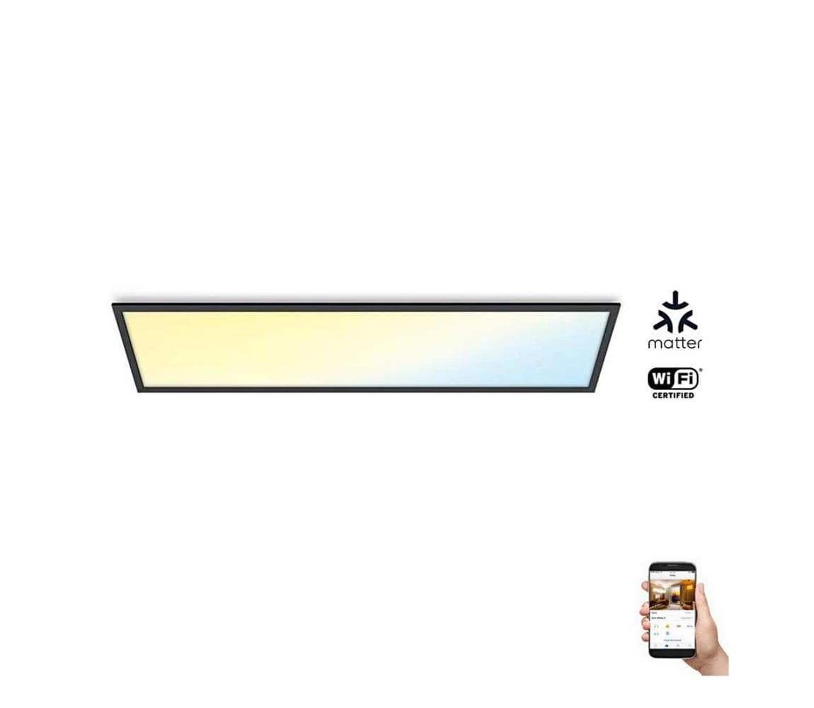 WiZ - LED Stmievateľný panel SUPERSLIM LED/36W/230V 2700-6500K Wi-Fi čierna 8720169071414