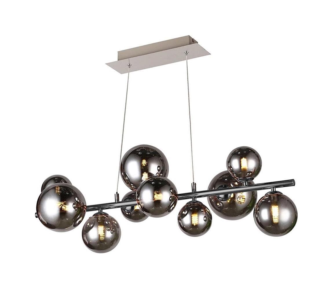 Wofi 6014.10.24.9000 - LED Luster na lanku VILLA 10xG9/3W/230V čierna/chróm 6014.10.24.9000