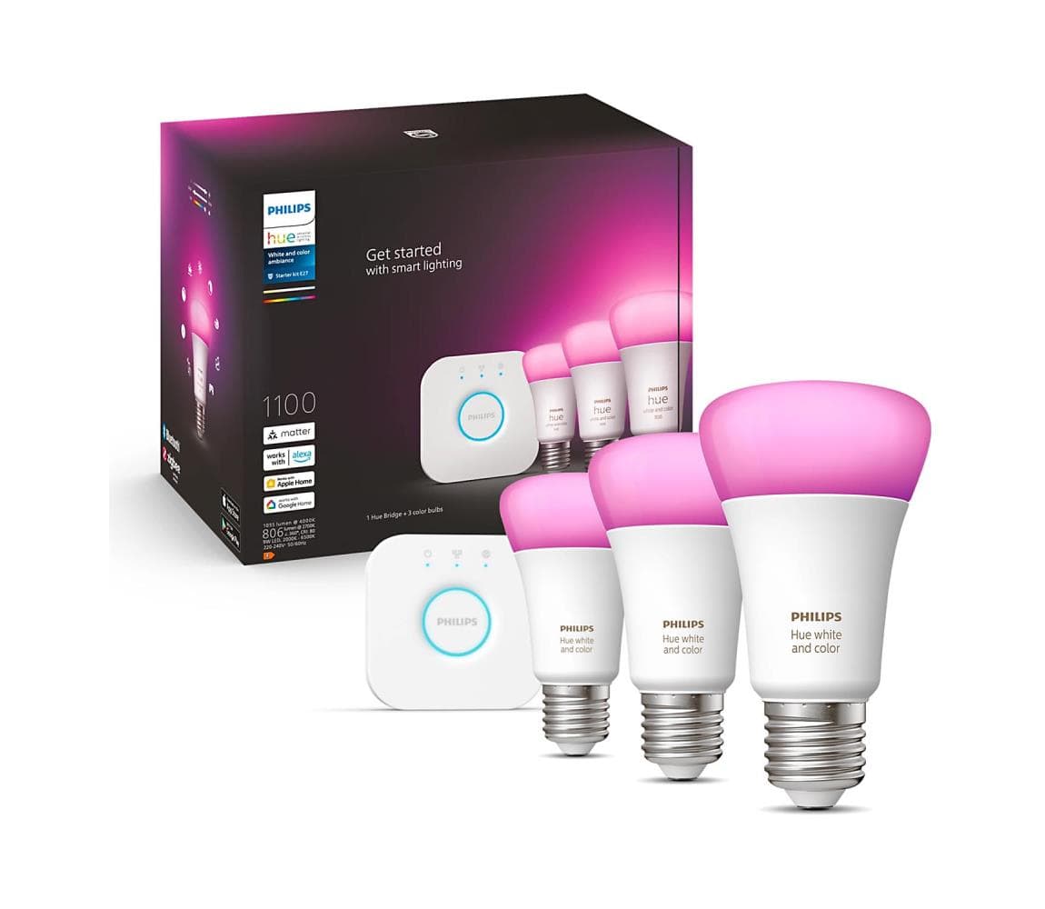 Základná sada Philips Hue WACA 3xE27/9W/230V 2000-6500K + Hue Bridge 8719514291515