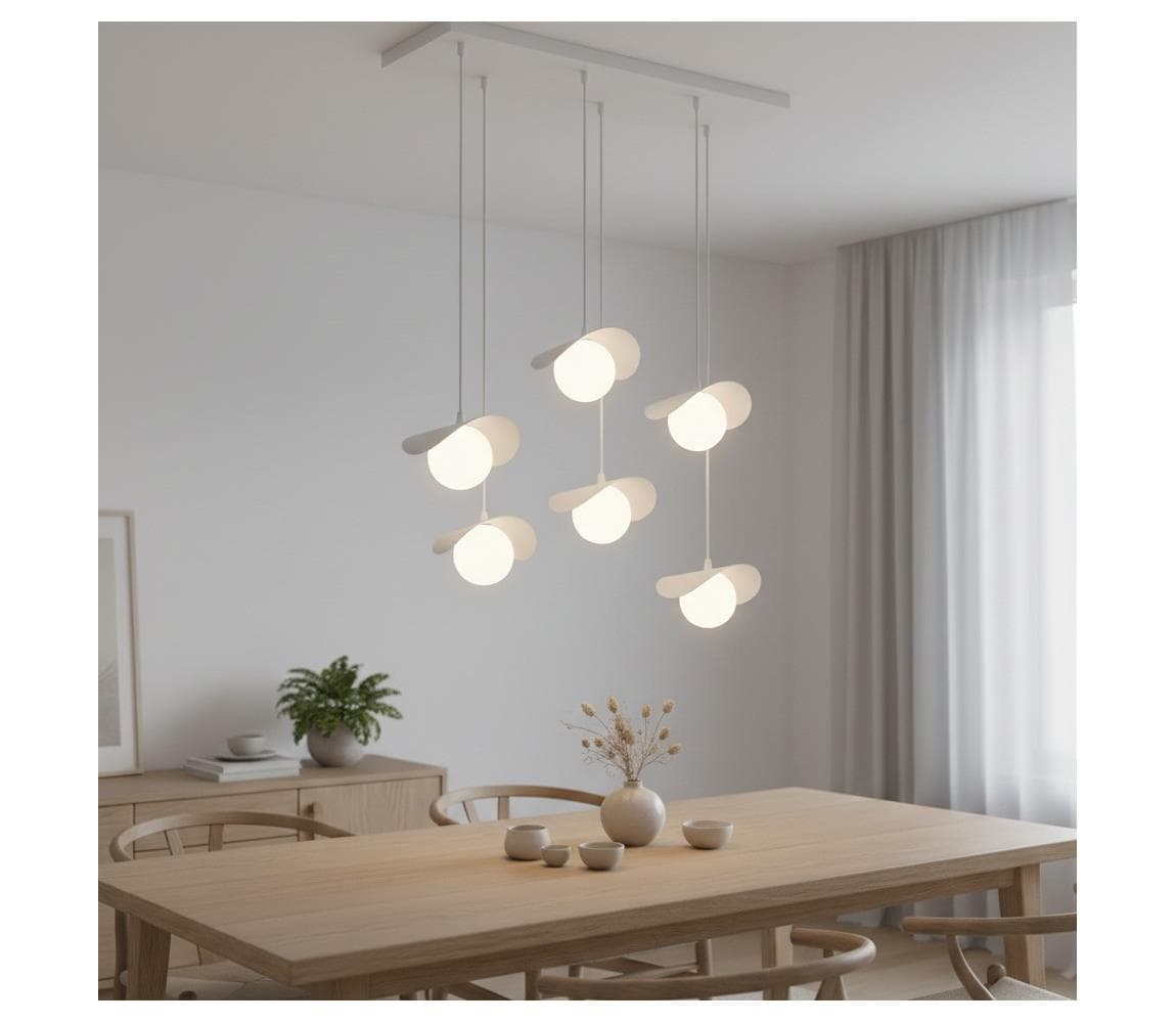 EMIBIG Závesné svietidlo na lanku RITUAL 6xG9/8W/230V, biela 1584/6