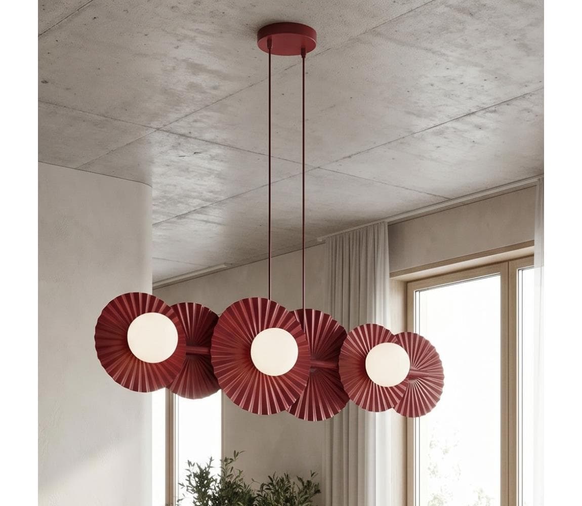 EMIBIG Závesný luster na lankách UMBRA 6xG9/8W/230V červený 1729/6