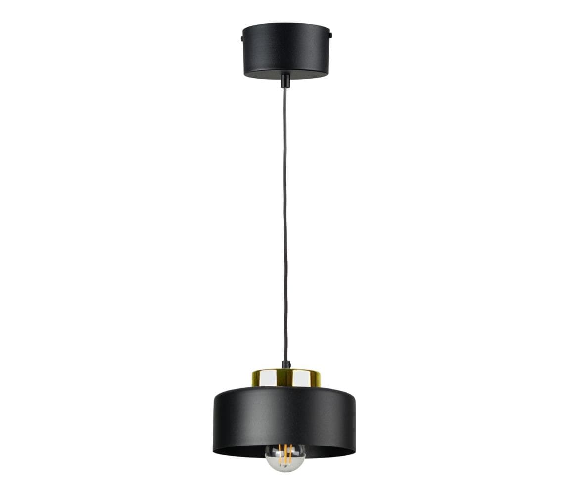 Keter Lighting Závesný luster na lanku IGNIA 1xE27/60W/230V čierna/zlatá 3396