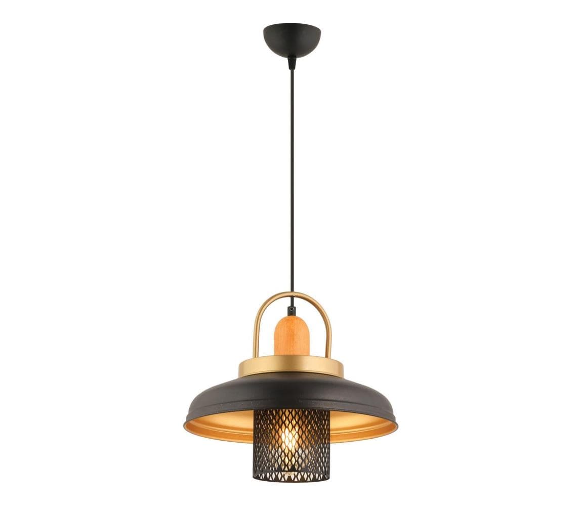 Závesný luster na lanku MONZA 1xE27/40W/230V pr. 32 cm čierna/zlatá 518LMS1130