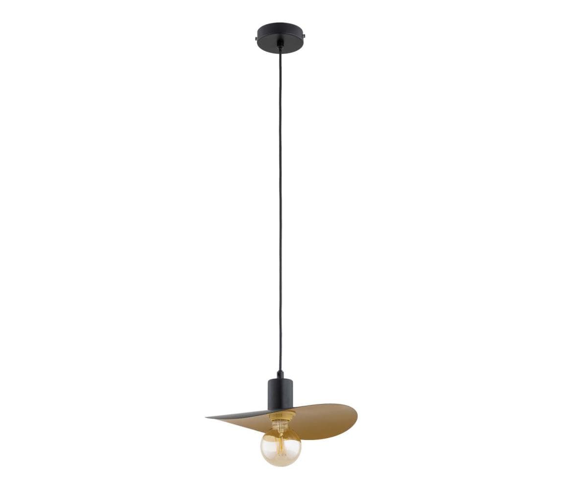 Závesný luster na lanku SAVANA 1xE27/15W/230V priemer 39 cm čierna/zlatá 61624