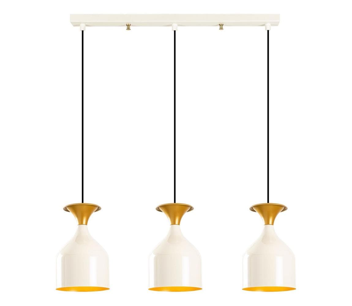 Závesný luster SIVANI na lane 3xE27/40W/230V biela/medená 536NTD1143