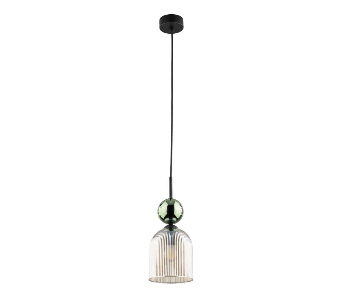 Závesný luster SOPHIA na lanku 1xE14/10W/230V čierna/zelená/dymová béžová 11146