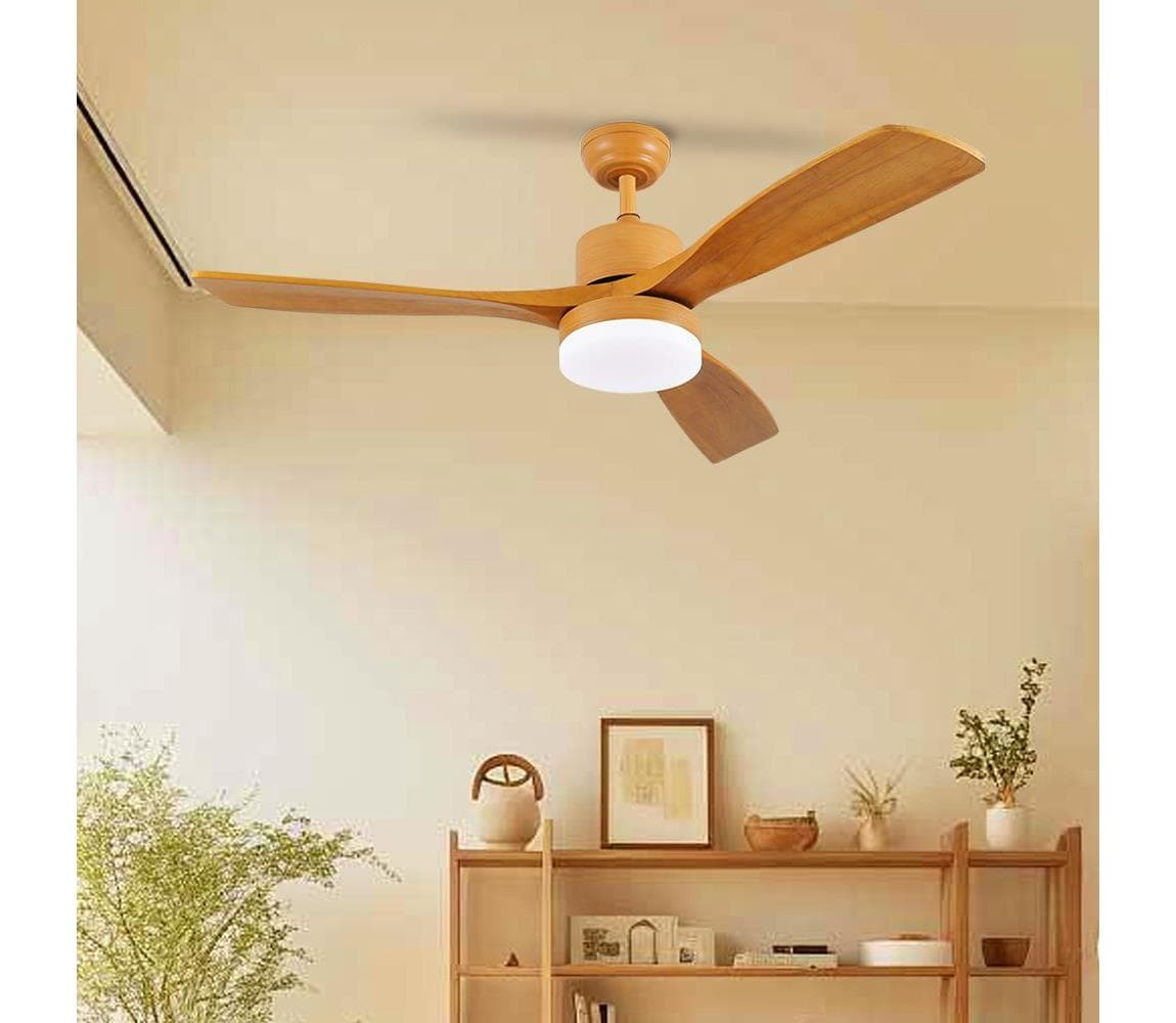 ZE - LED stropný látor MARE LED/24W/230V Wi-Fi Tuya dub + diaľkový ovládač ZEV013