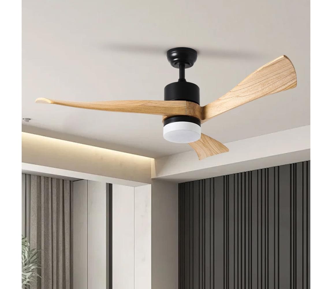 ZE - LED Stropný látor NATURITO LED/18W/230V Wi-Fi Tuya čierny/dub + diaľkové ovládanie ZEV011