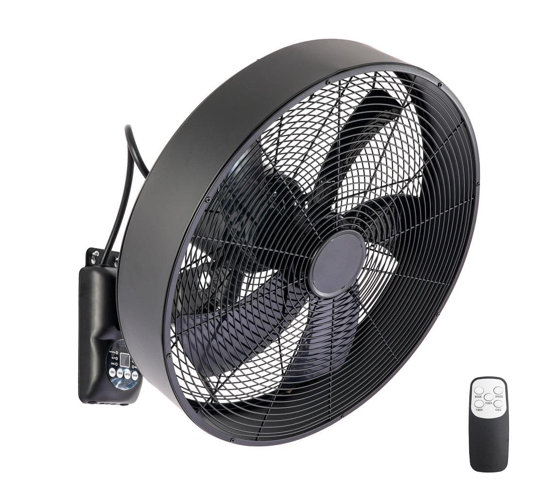 ZE - Nástenný látor FANNY 50W/230V čierny + diaľkové ovládanie ZEV025