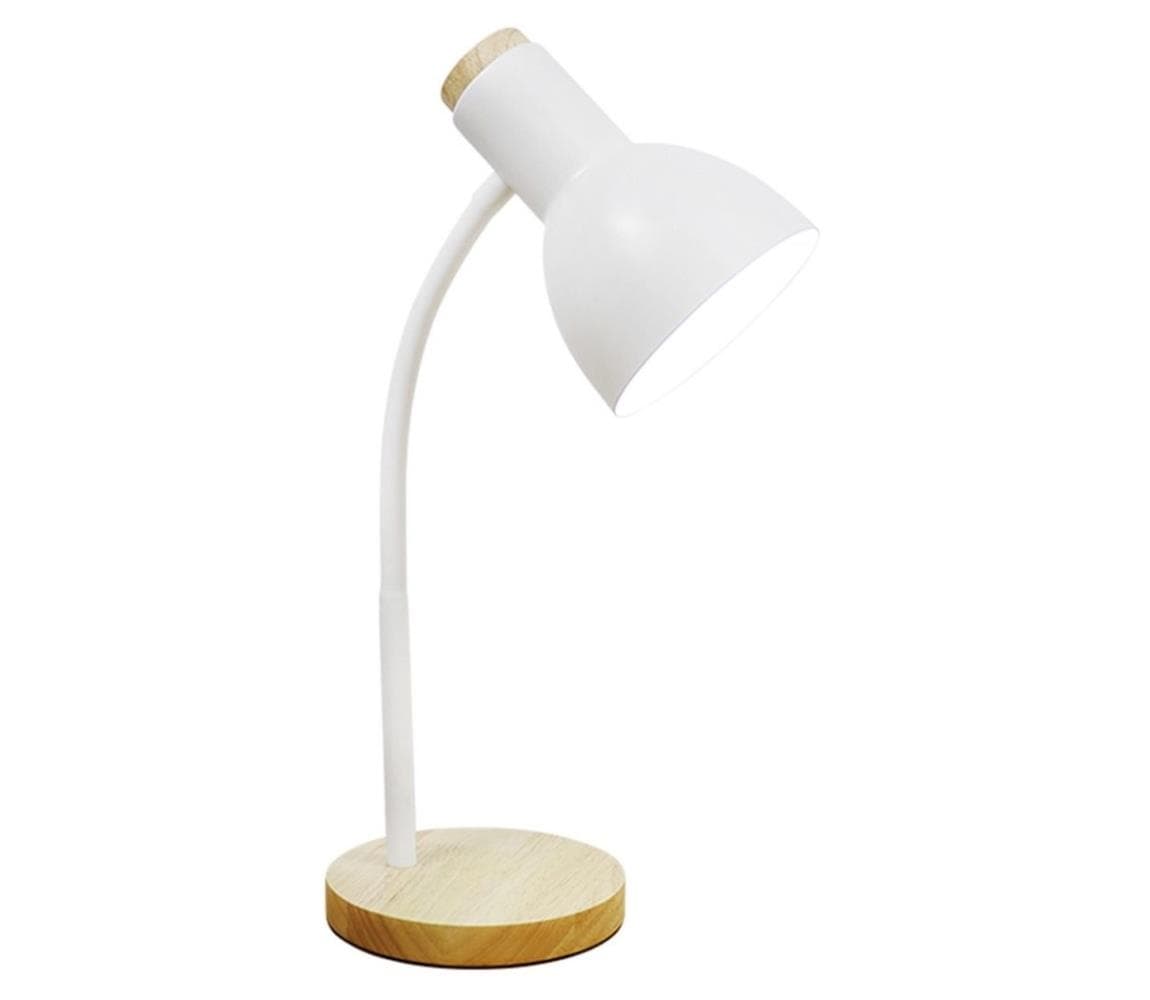 Zuma Line SM-W02-WH - Stolná lampa 1xE27/40W/230V biela/dub SM-W02-WH