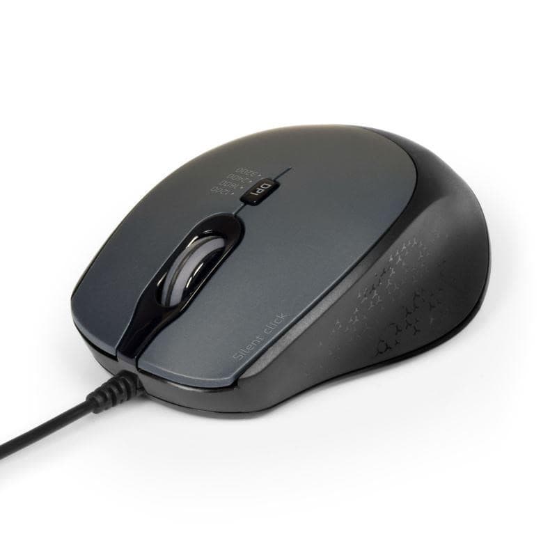 PORT optická myš SILENT, USB-A/USB-C, 3600 DPI, čierna