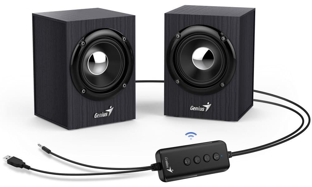 GENIUS repro SP-HF385BT, 2.0, Bluetooth 5.0, 4W, drevené, čierne