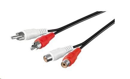 PREMIUMCORD Kábel predlžovací audio 2x Cinch - 2x Cinch (RCA, M/F) 5m