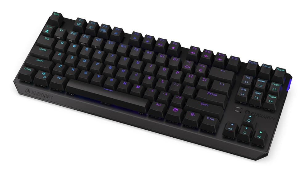 ENDORFY Klávesnica Thock TKL Wireless Black, Mechanická, Bezdrôtová, ARGB, čierna