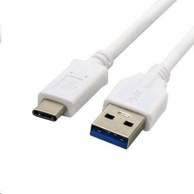 kábel C-TECH USB 2.0 AM na USB-C (AM/CM), 1m, biela