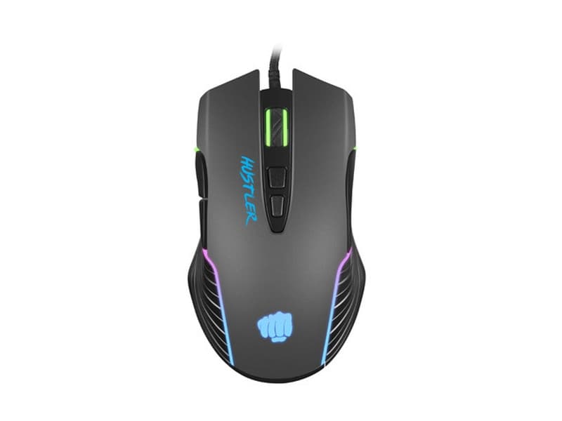 Fury Herná myš Hustler, herná, 6400DPI, USB, optická, drôtová, RGB, 7 tlačidiel, kábel dĺžka 1,6m, čierna