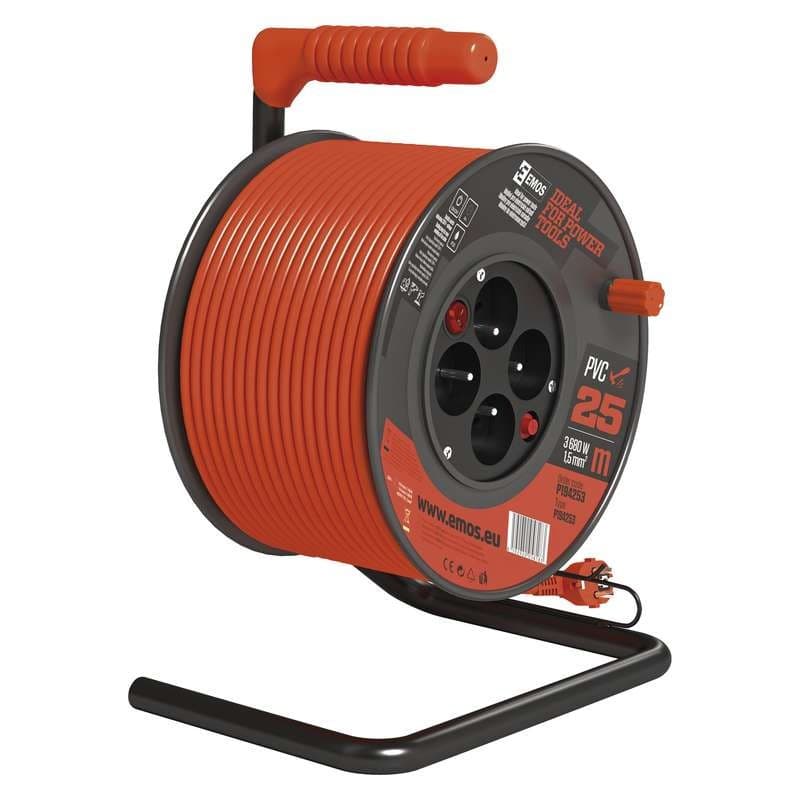 Emos predlžovací bubon - 4 zásuvky, 25m, 1.5mm, PVC, IP20