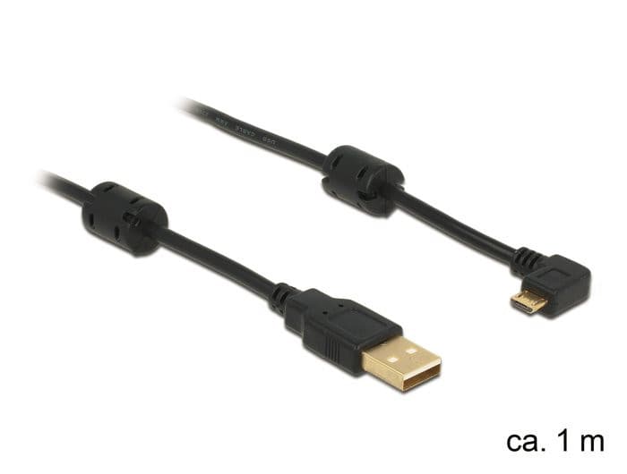 Delock kábel USB 2.0 A samec > USB micro B samec, pravouhlý 270 °, 1m