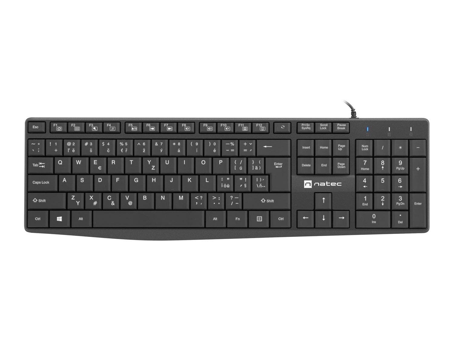 Natec klávesnica Nautilus 2/Drôtová USB/SK-SK layout/Čierna